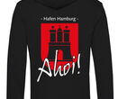 Odo-Hoodie mit Lederpatch, Rückseite "AHOI", schwarz