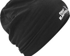 Baumwoll-Beanie mit Druck (Logo), schwarz